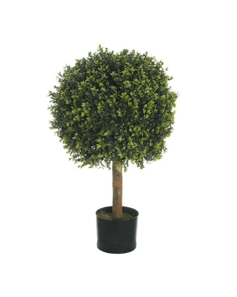 Piante Artificiali | Pianta a palla di boxwood con tronco in vaso h80 verde | 