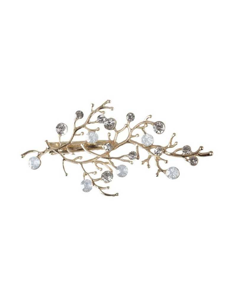 Rami e Foglie Artificiali | Cf 5pz ramo shine con clip e rifiniture in diam. met. gold | 