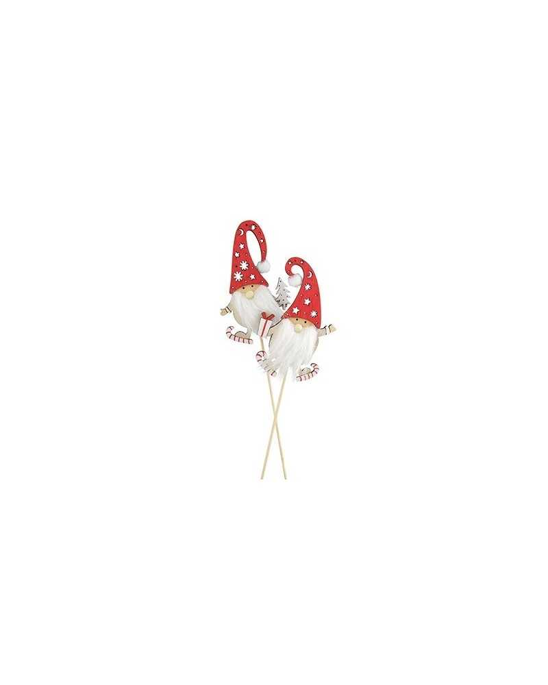 Pick | Cf 8 pz pick babbo natale in legno h7 red white | 