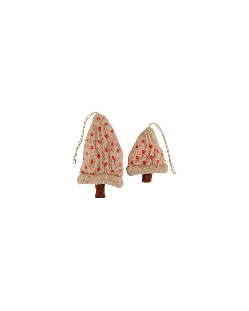 Applicazioni | Cf 6pz alberelli in lana beige red cm 8 x 12 | 