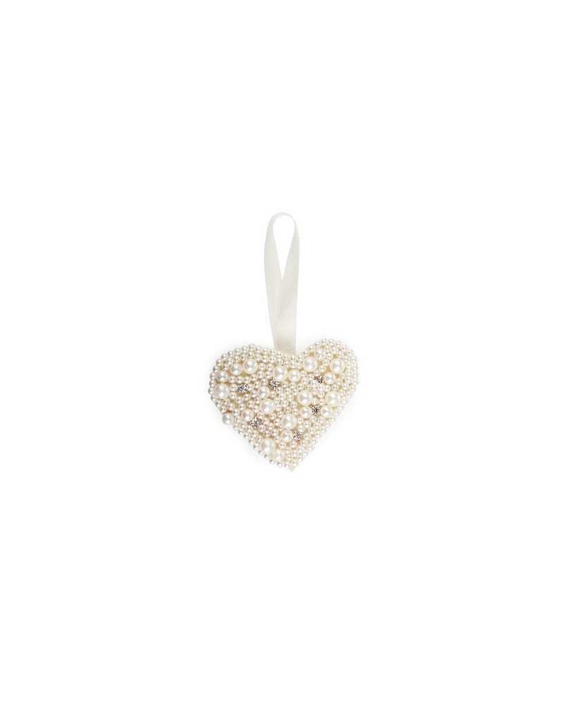 Applicazioni | Cuore di perle cream 9.5x16.5 h8 cm | 