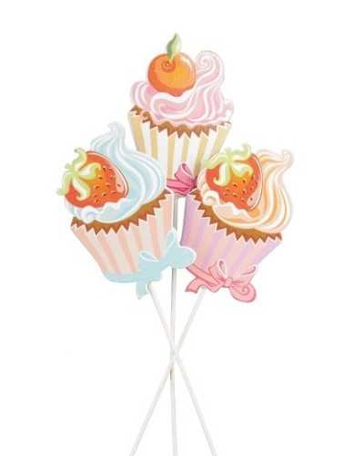 Pick | Cf 18 pz pick cupcake legno cm 7 ass | 