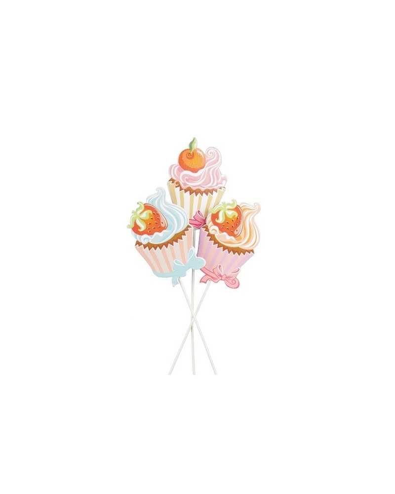 Pick | Cf 18 pz pick cupcake legno cm 7 ass | 