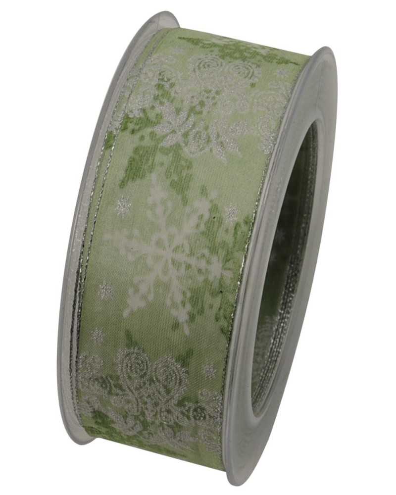 Nastri e Cordini | Nastro con fiocchi ghiacciato 40nnx20mt verde chiaro | 