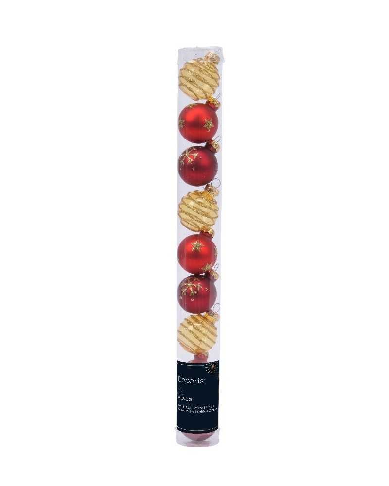 Palline di Natale | Cf 9 pz palline di vetro dm 3 colori ass red gold | 