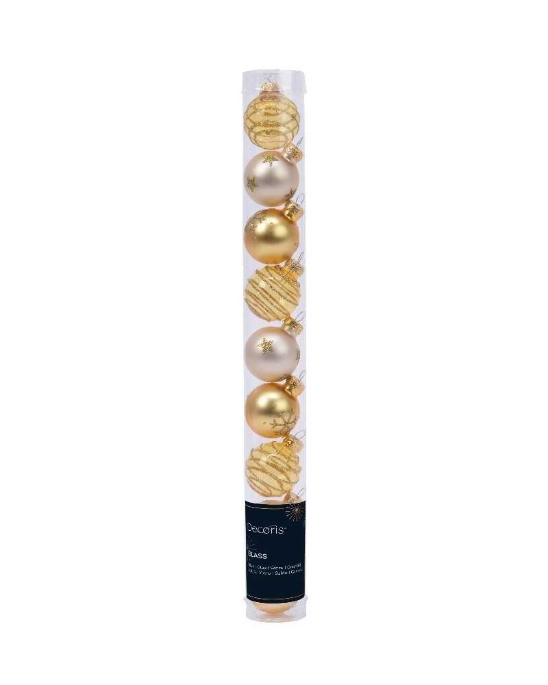 Palline di Natale | Cf 9 pz palline di vetro dm 3 colori ass pearl gold | 