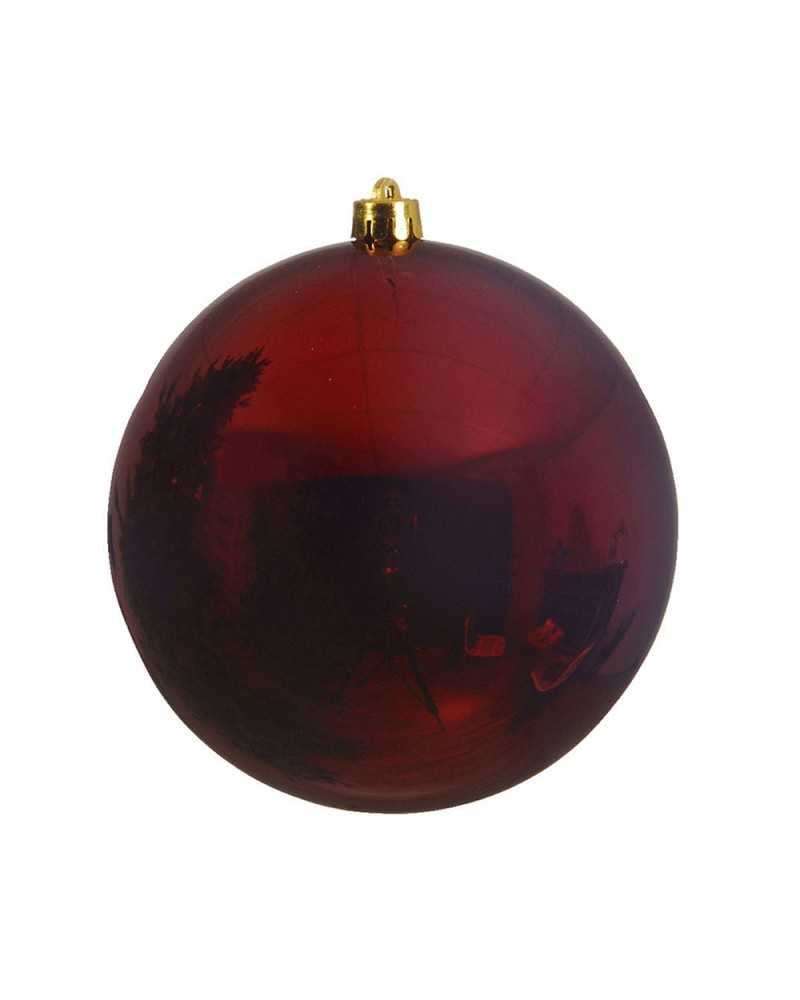 Palline di Natale | Pallina di plastica shiny cm 25 red oxblood | 
