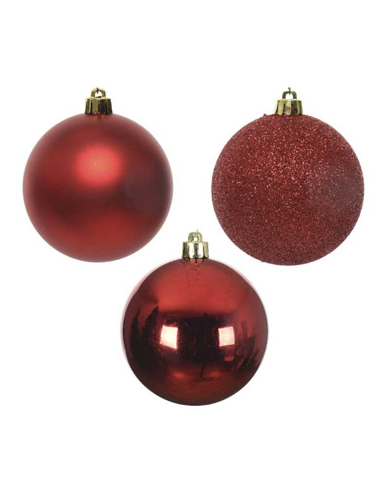 Palline di Natale | Box 34 pz palline di plastica dm 8 cristmas red | 