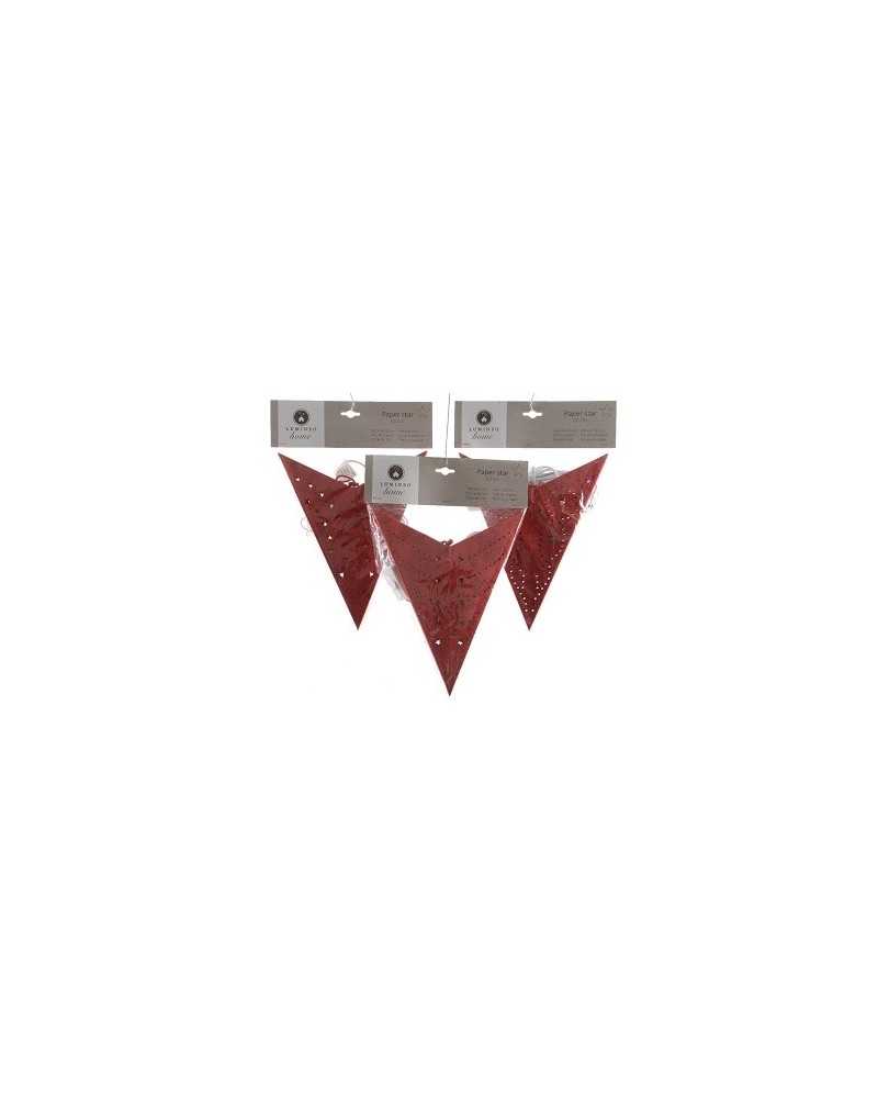 Decorazioni | Stella di carta 5 pun. rosso d60cm. 3ass | 