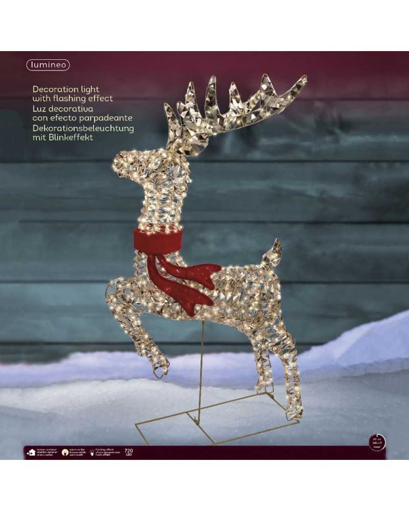 Luci di Natale | Renna con 500 led cm.57x18 h 100 gold-warm white | 