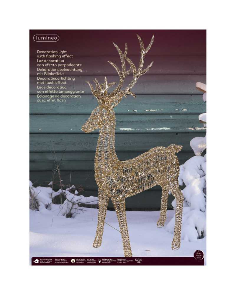 Soggetti e Personaggi | Renna con 5200 led cm.43 x110 h270 gold-warm white | 
