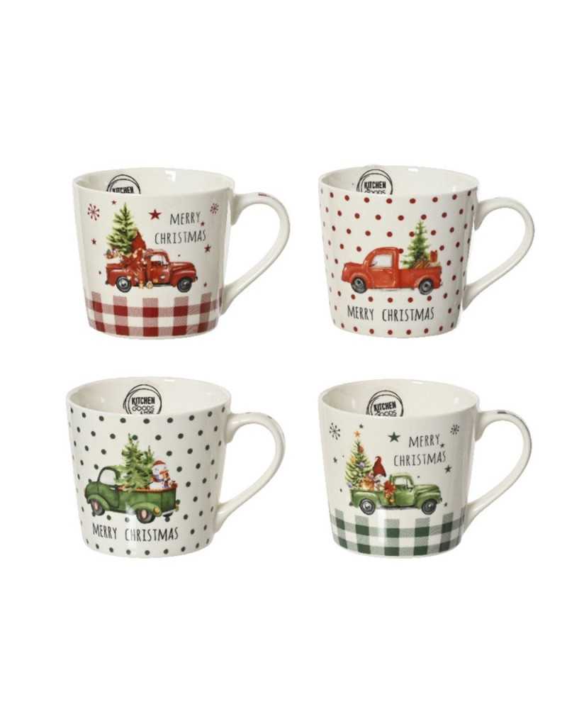Tavola | Set 4 pz tazze disegno cars ceramica dm 9 h 8 ass | 