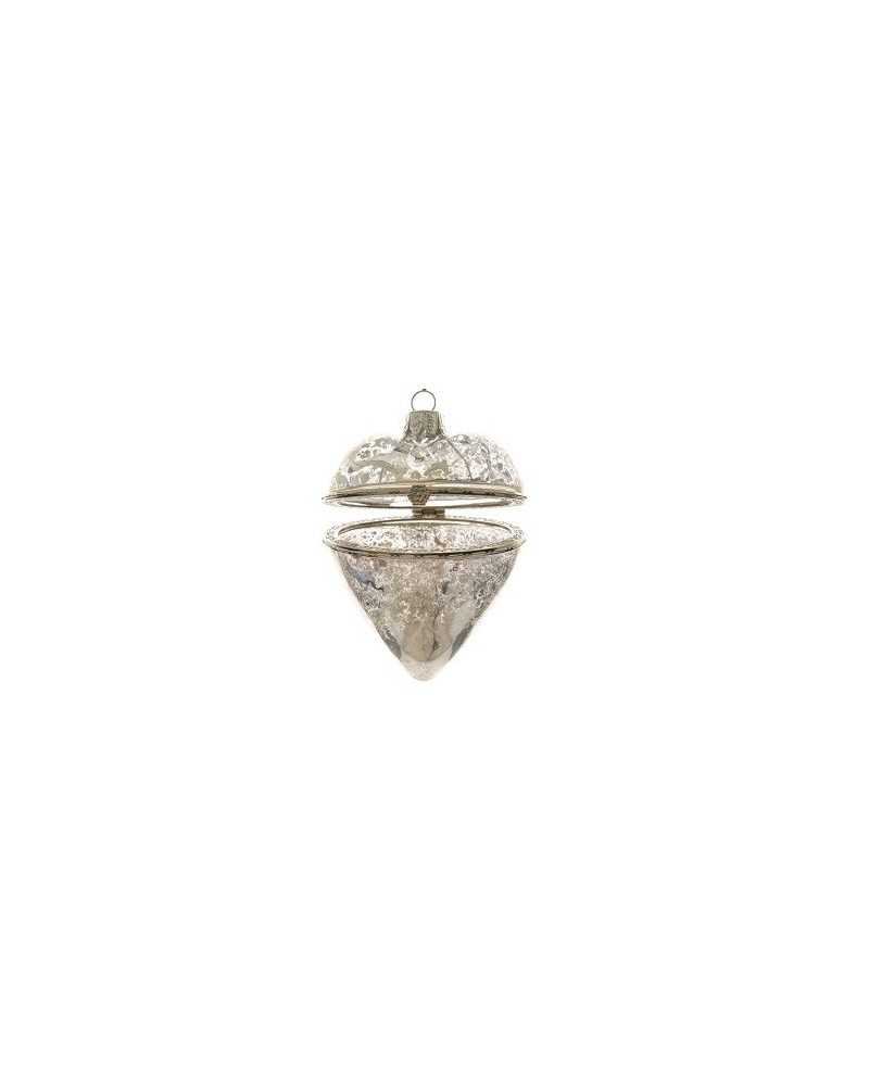 Decorazioni | Cuore in vetro cm 7x8 silver cf 18pz | 