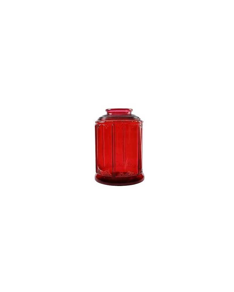 Decor Vasi & Coprivasi | Vaso dia26x36cm alto rosso di vetro | 