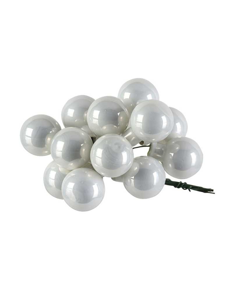 Applicazioni | Cf 144 bacche in vetro su filo winter white - dm 2 cm | 