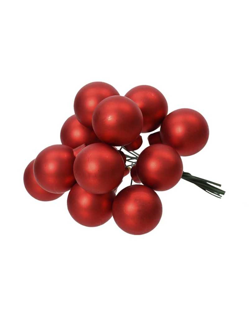 Applicazioni | Cf 144 bacche in vetro su filo rosse matt - d.2 cm | 