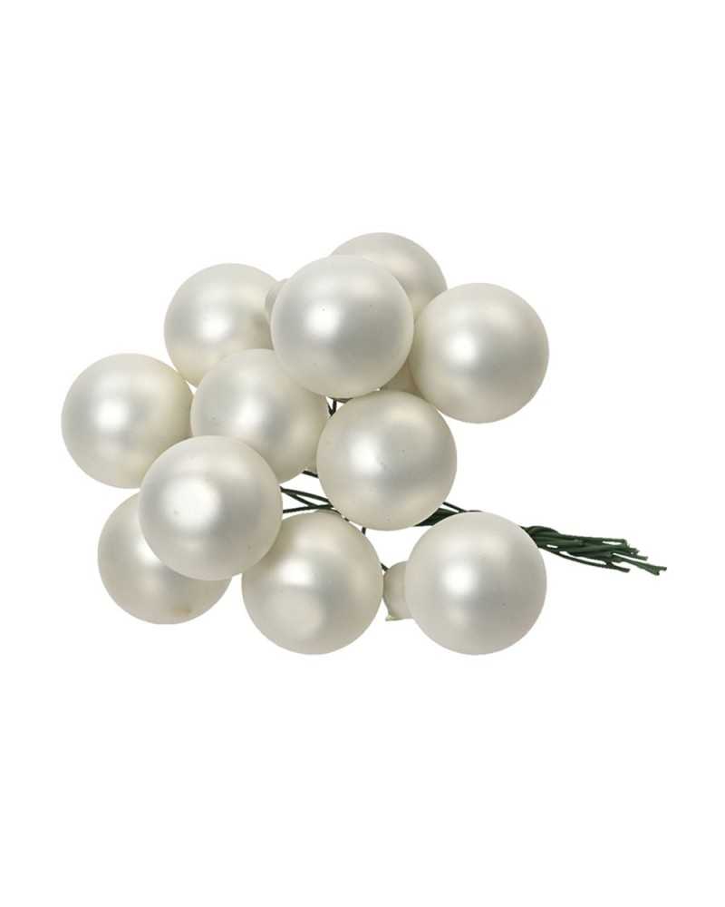Applicazioni | Cf 144 bacche in vetro su filo dm 2.5 cm bianco matt | 