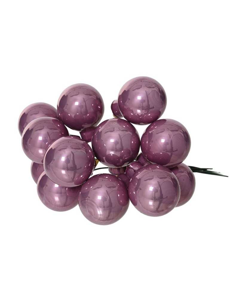 Applicazioni | Cf 144 bacche su filo di ferro vintage pink lucide 2.5 cm | 