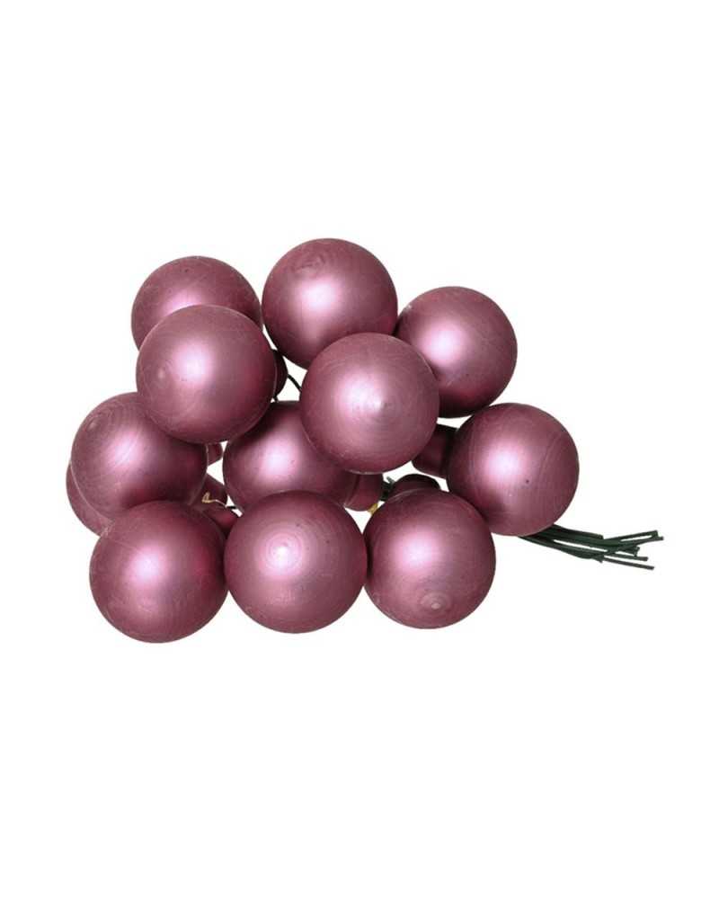 Applicazioni | Cf 144 bacche su filo di ferro vintage pink matt 2.5 cm | 