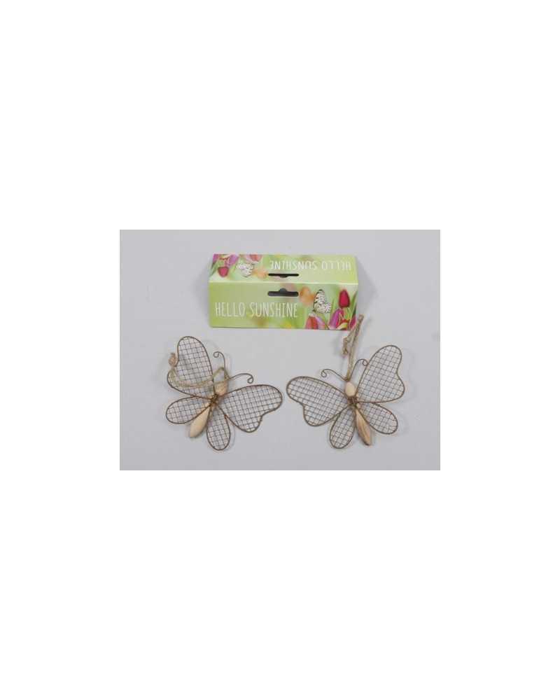 Decorazioni | Cf2 pz farfalle in metallo cm 15x13 | 