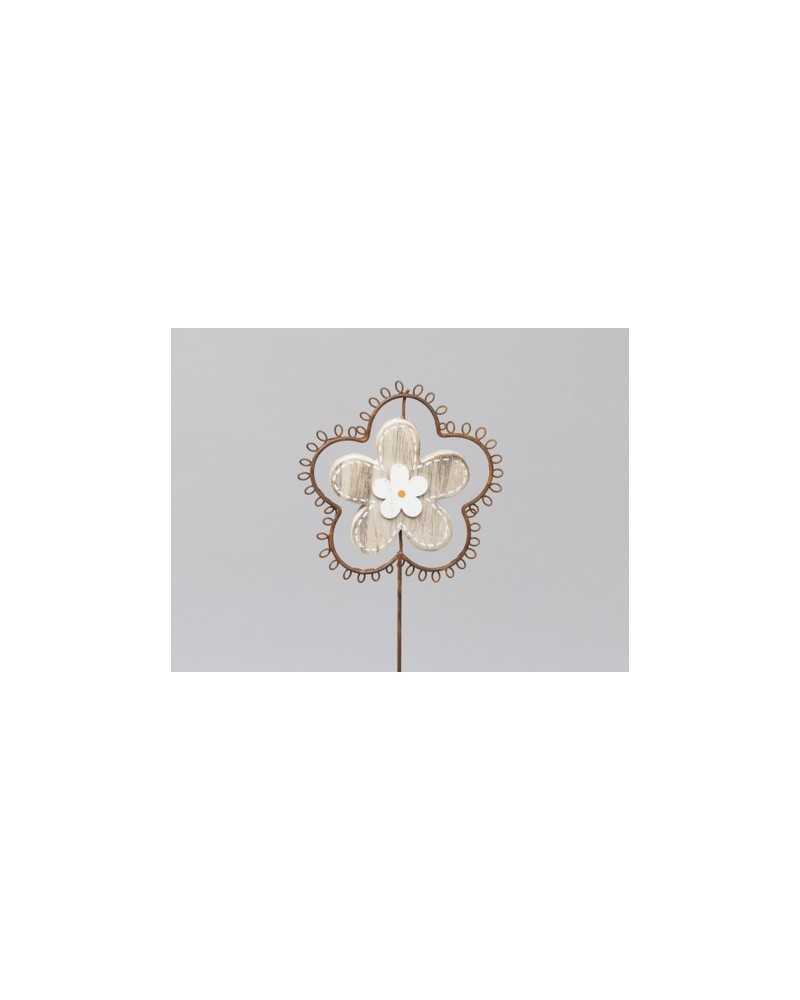 Pick | Cf 4 pz pick di fiori in legno e ferro | 
