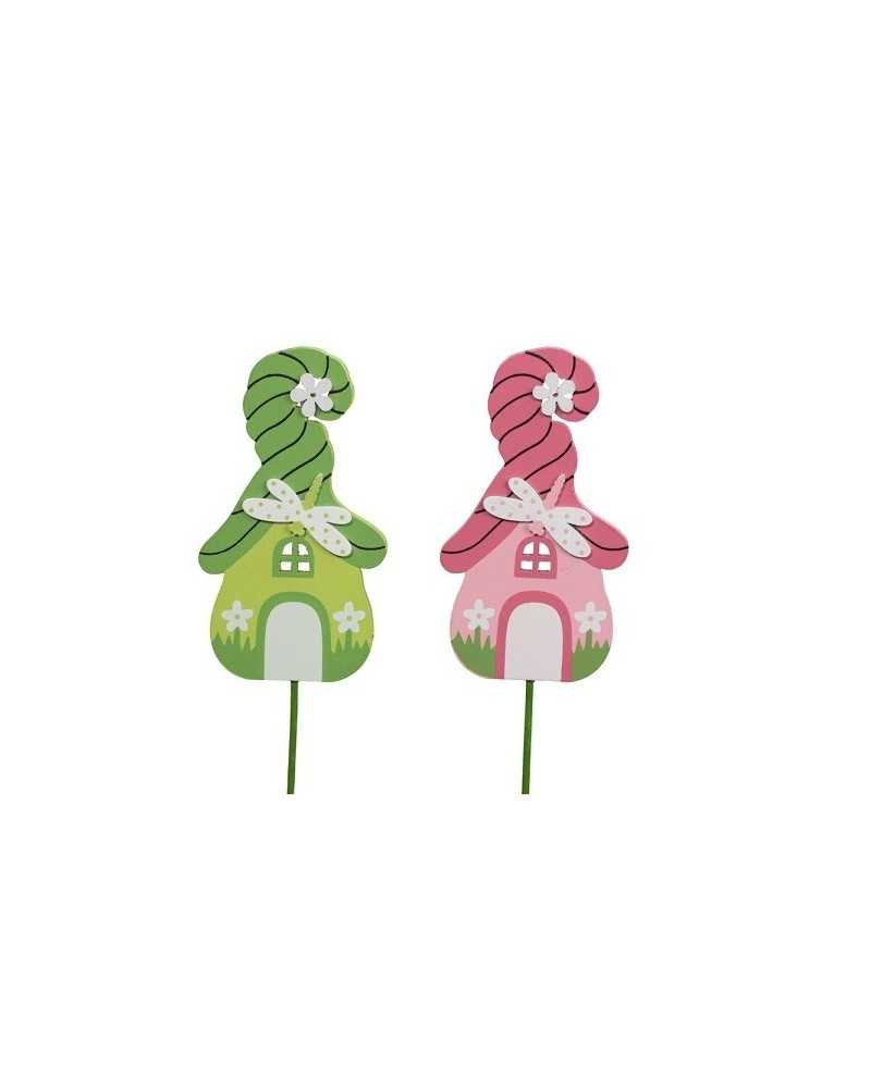 Pick | Cf 10pz pick house cm 9 green pink | 