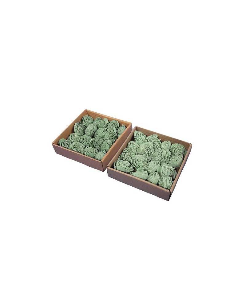Fiori Artificiali | Cf.16 pz.rosa buster garden verde 5cm | 