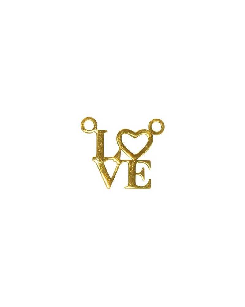 Applicazioni | Cf 6 pz scritta quadrata love cm2x2.4 oro | 
