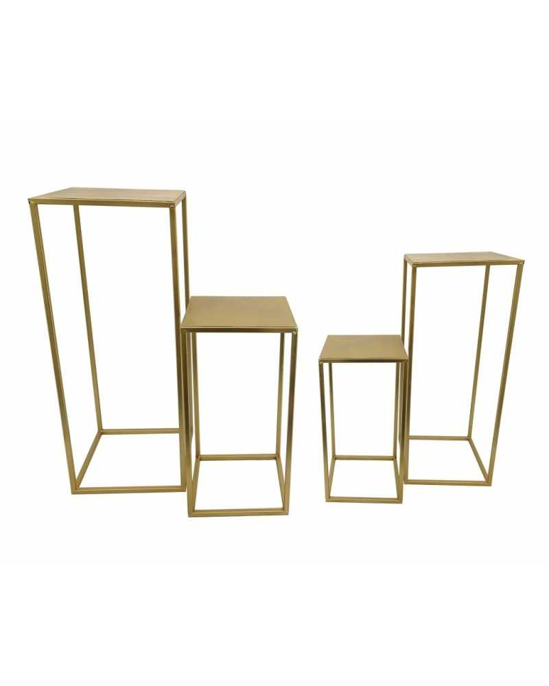 Alzate, Coppe e Vassoi | Set 4pz alzate in ferro oro h100-h80-h60-h40 ( 2 ) | 