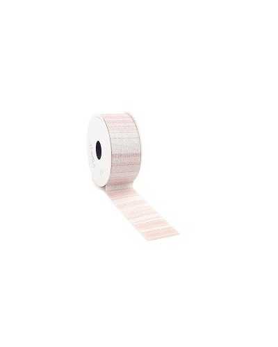 Nastri e Cordini | Nastro arezzo mm40 x 10mt pink white | 