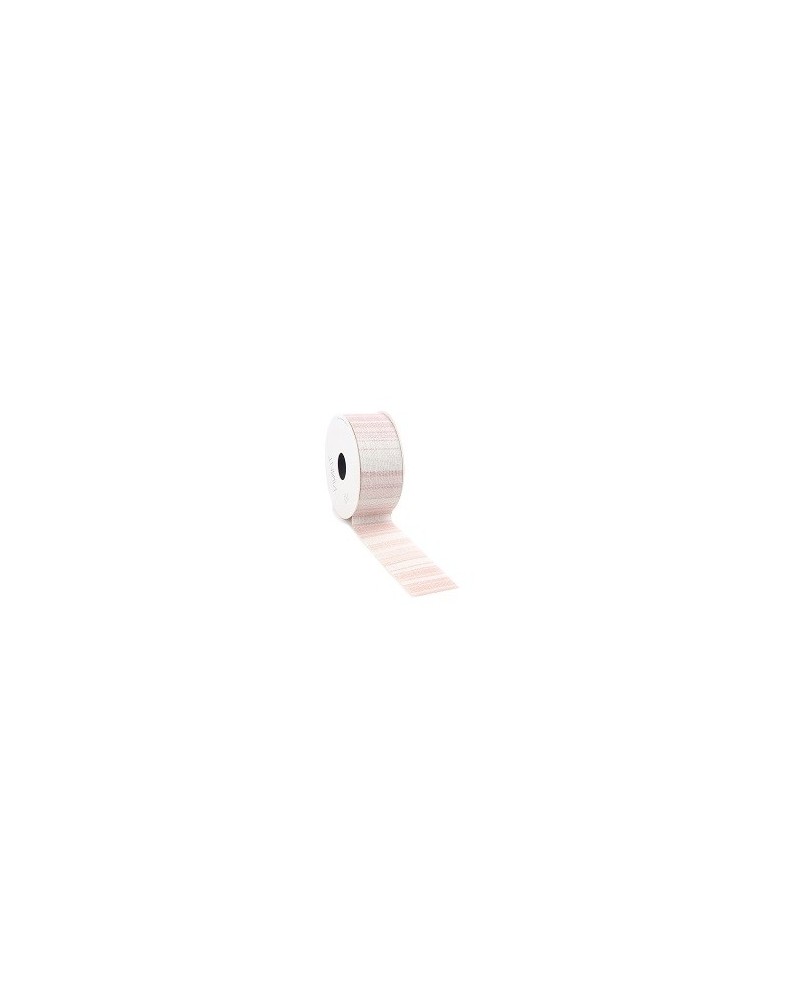 Nastri e Cordini | Nastro arezzo mm40 x 10mt pink white | 
