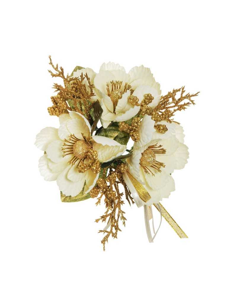 Corone e Ghirlande | Corona sottocandela fiori cosmos dm12 cream ( 6 ) | 