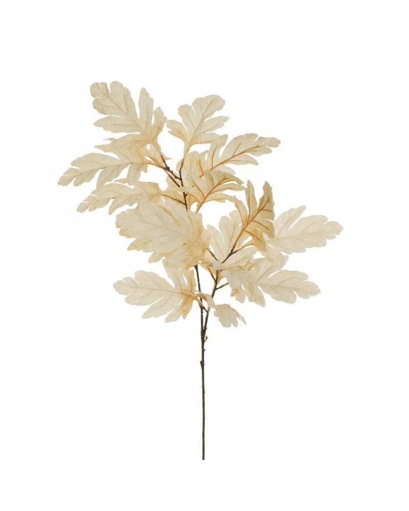 Rami e Foglie Artificiali | Ramo foglie di quercia h 105 cream avorio ( 12 ) | 