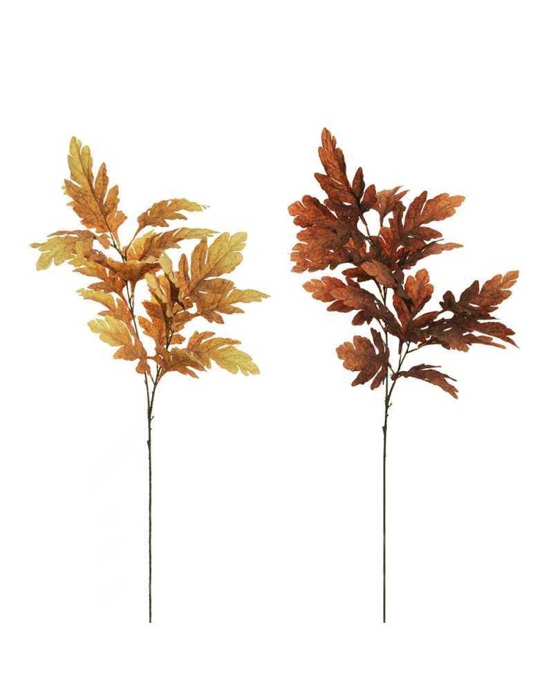 Rami e Foglie Artificiali | Cf 3 rami foglie di quercia h 105 light brown - brown ( 6 ) | 