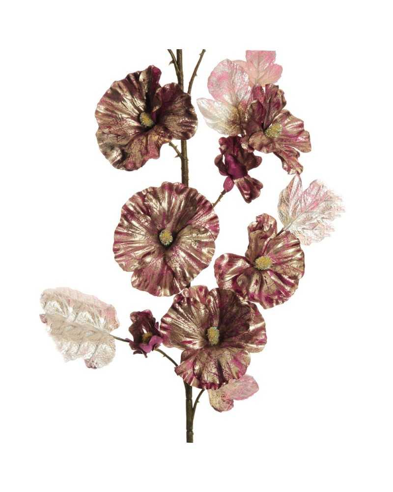 Rami e Foglie Artificiali | Ramo metallic althea h 150 purple mauwe ( 6 ) | 