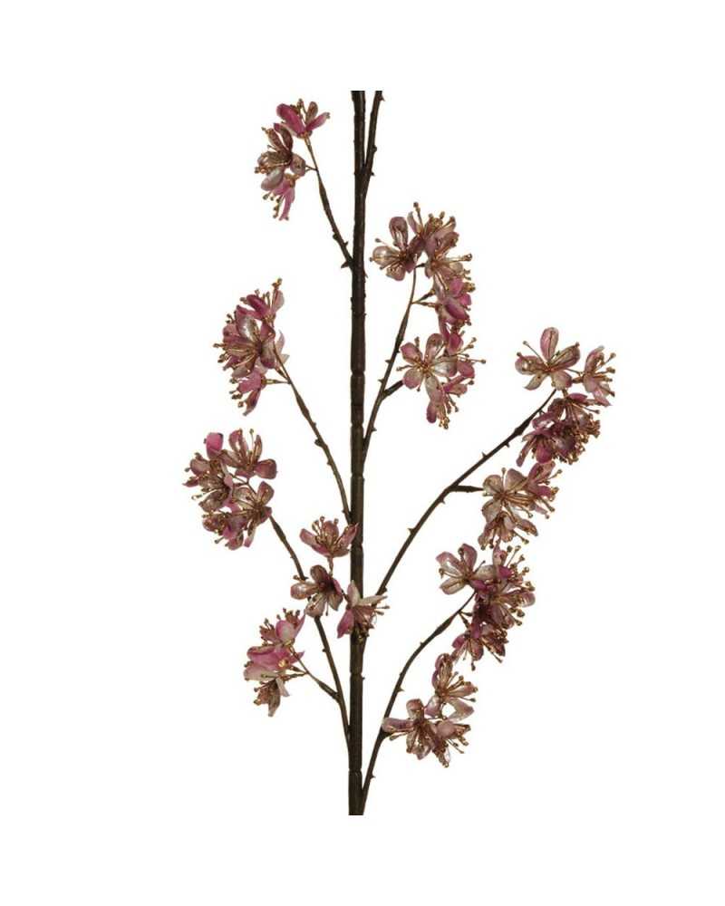Rami e Foglie Artificiali | Ramo metallic corniolo h165 light pink ( 6 ) | 