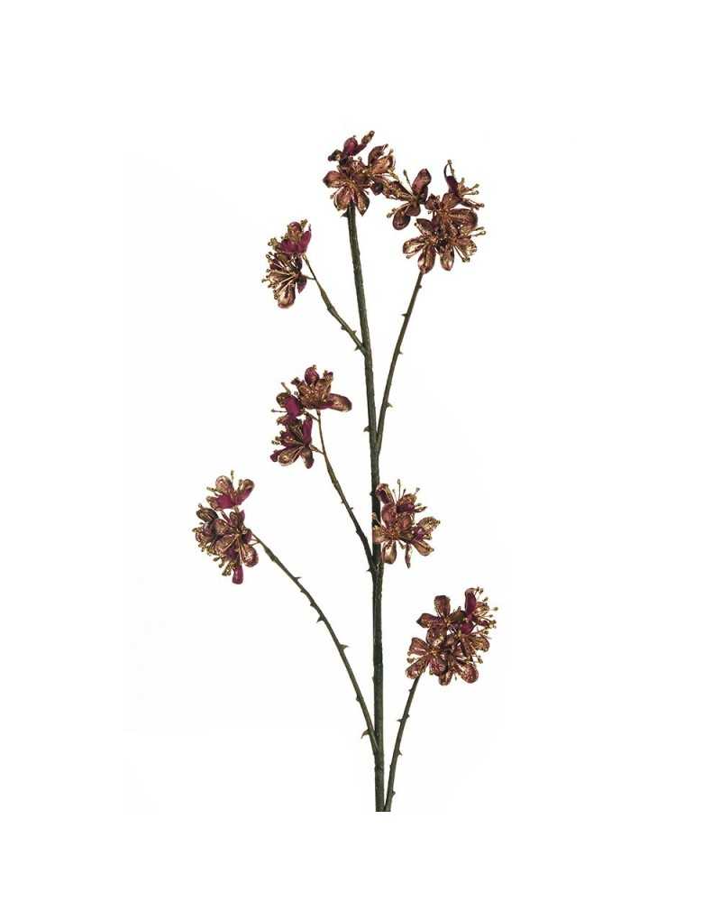 Rami e Foglie Artificiali | Ramo metallic corniolo h165 purple mauwe ( 6 ) | 