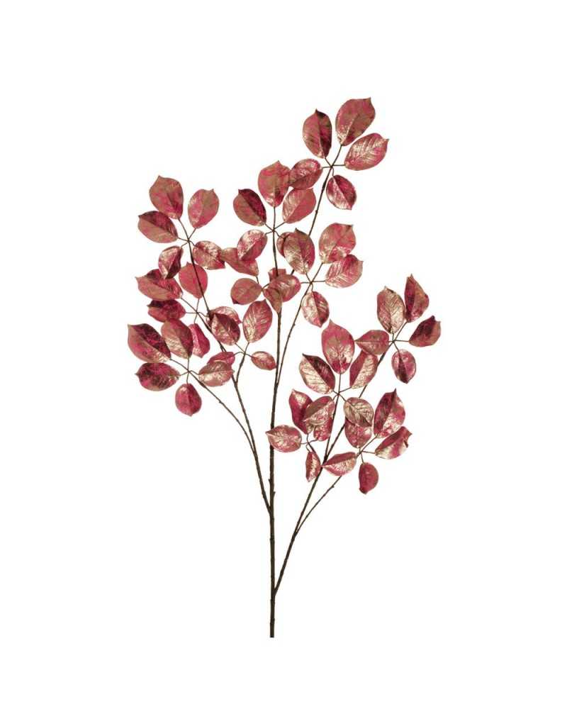 Rami e Foglie Artificiali | Ramo metallic foglie beech h 120 purple mauwe gold ( 6 ) | 