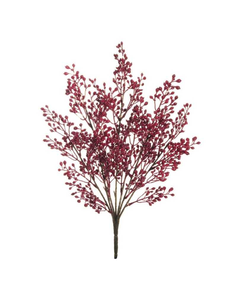 Rami e Foglie Artificiali | Bush plastic barries x 7 rosse h 46 ( 2 ) | 