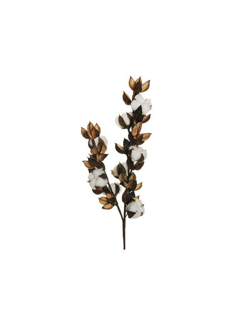 Rami e Foglie Artificiali | Ramo cotone cm 68 sc 12pz | 