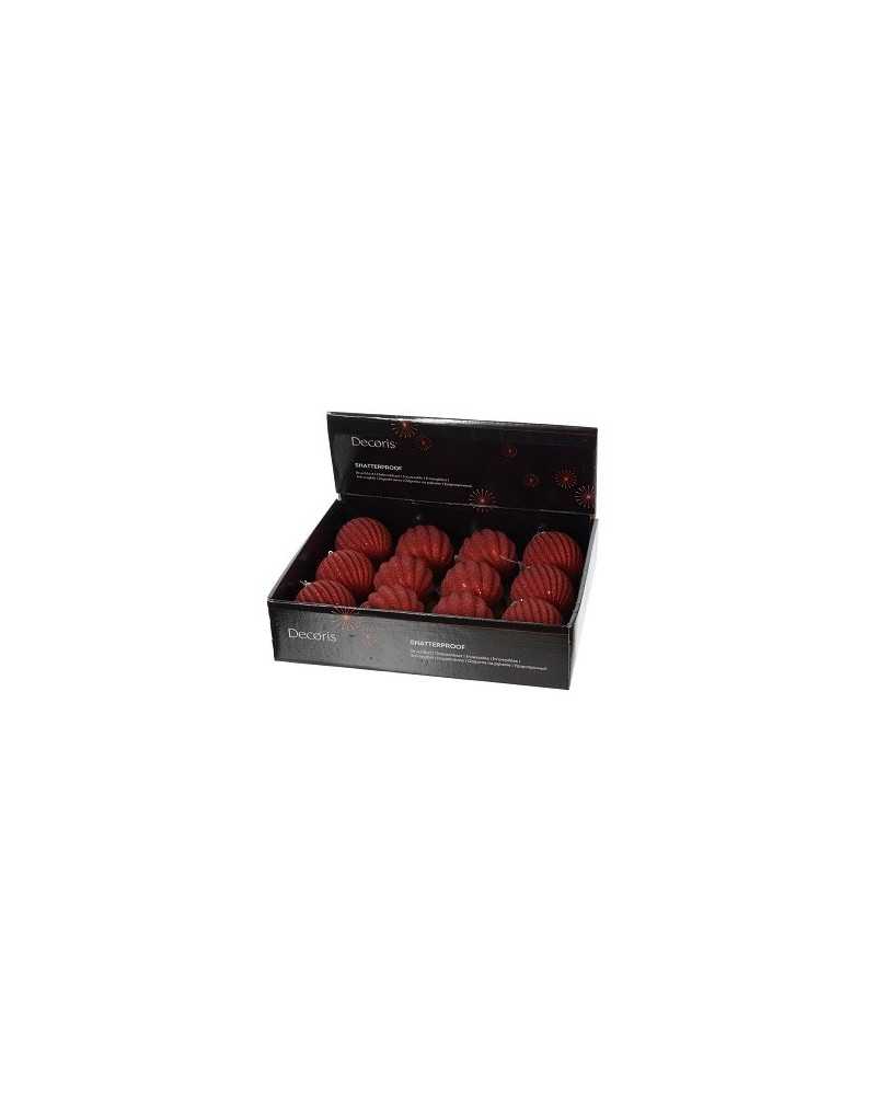 Palline di Natale | Cf 12 pz palline dm 8 in foam red 2 ass | 