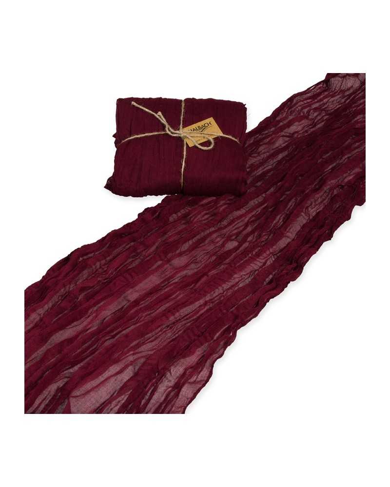 Tavola | Tessuto garza runner da tavolo cm 70x 300 rosso scuro | 