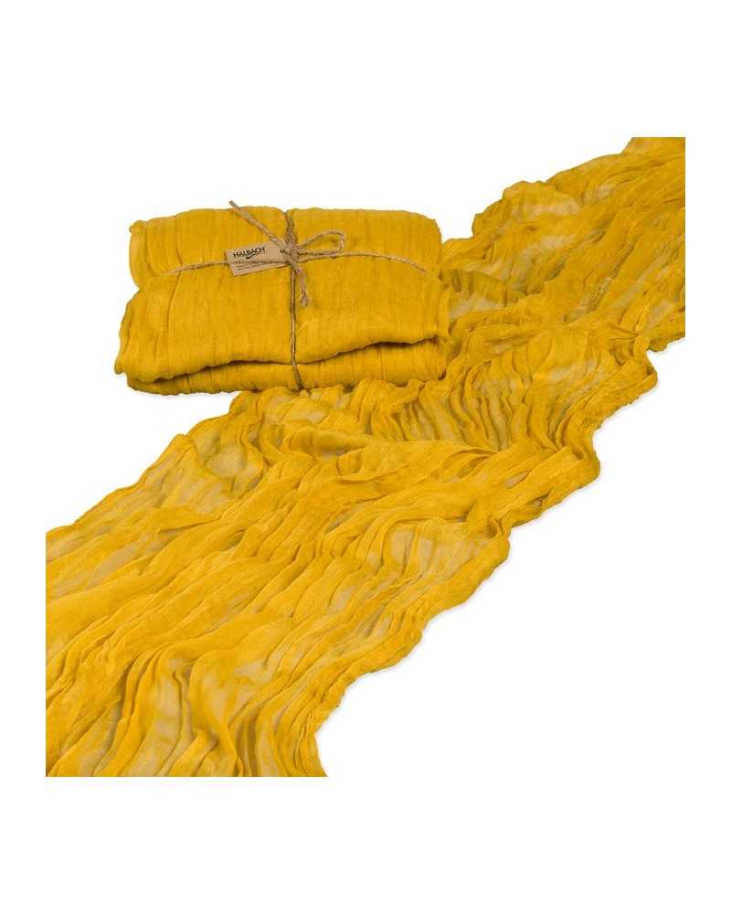 Tavola | Tessuto garza runner da tavolo cm 70x 300 giallo miele | 