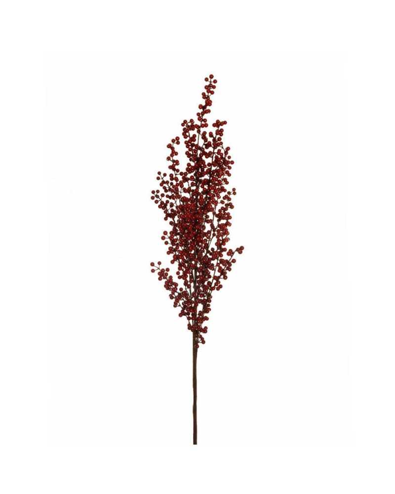 Rami e Foglie Artificiali | Ramo bacche ilex h 120 red sc 12pz | 
