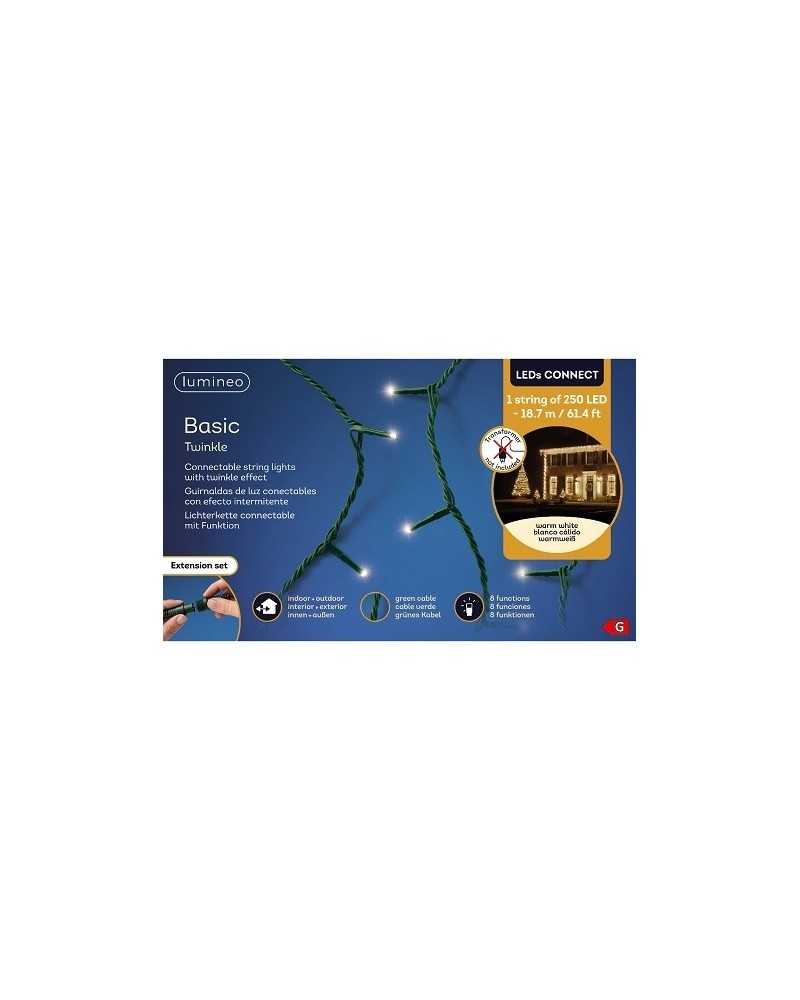 Lampade e Luci | Estensione filo verde 250 led x 18.5mt warm white intest | 