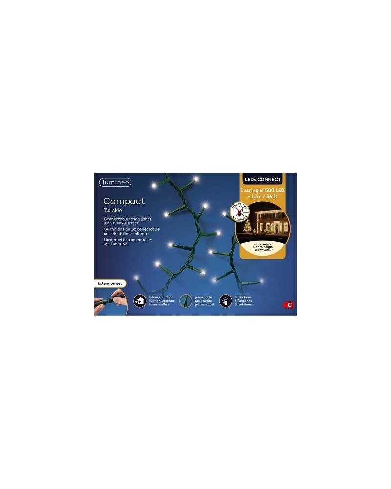 Lampade e Luci | Estensione cluster filo verde 500 led x 11mt luce calda int | 
