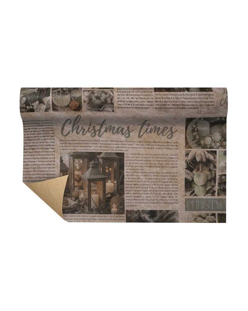 Carte Decorative | Bobina paperfibra christmas times cm 75 x 9 mt avorio | 