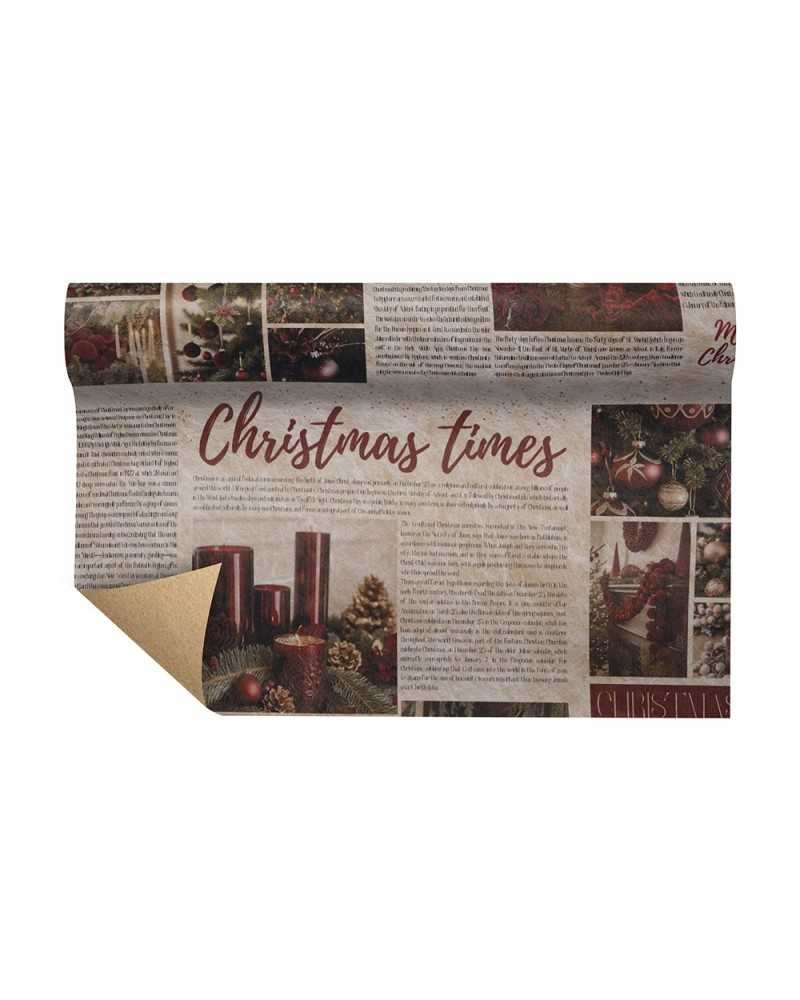Carte Decorative | Bobina paperfibra christmas times cm 75 x 9 mt bordeaux | 