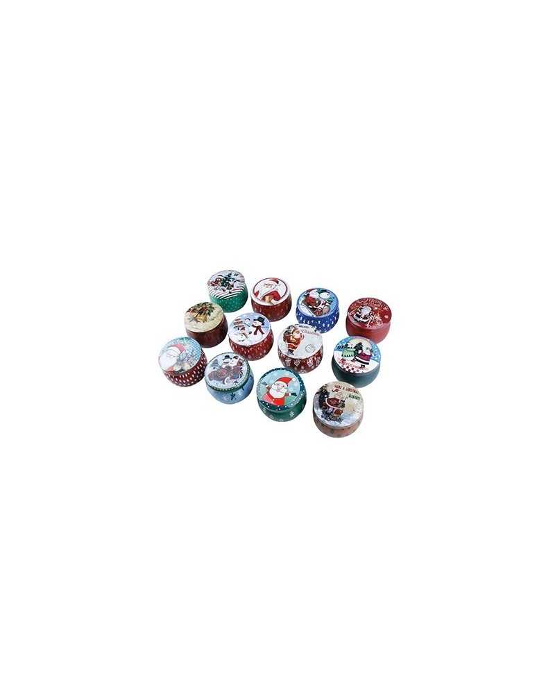 Scatole e Contenitori | Cf 12pz scatole in latta cm 6.5 h5 christmas | 