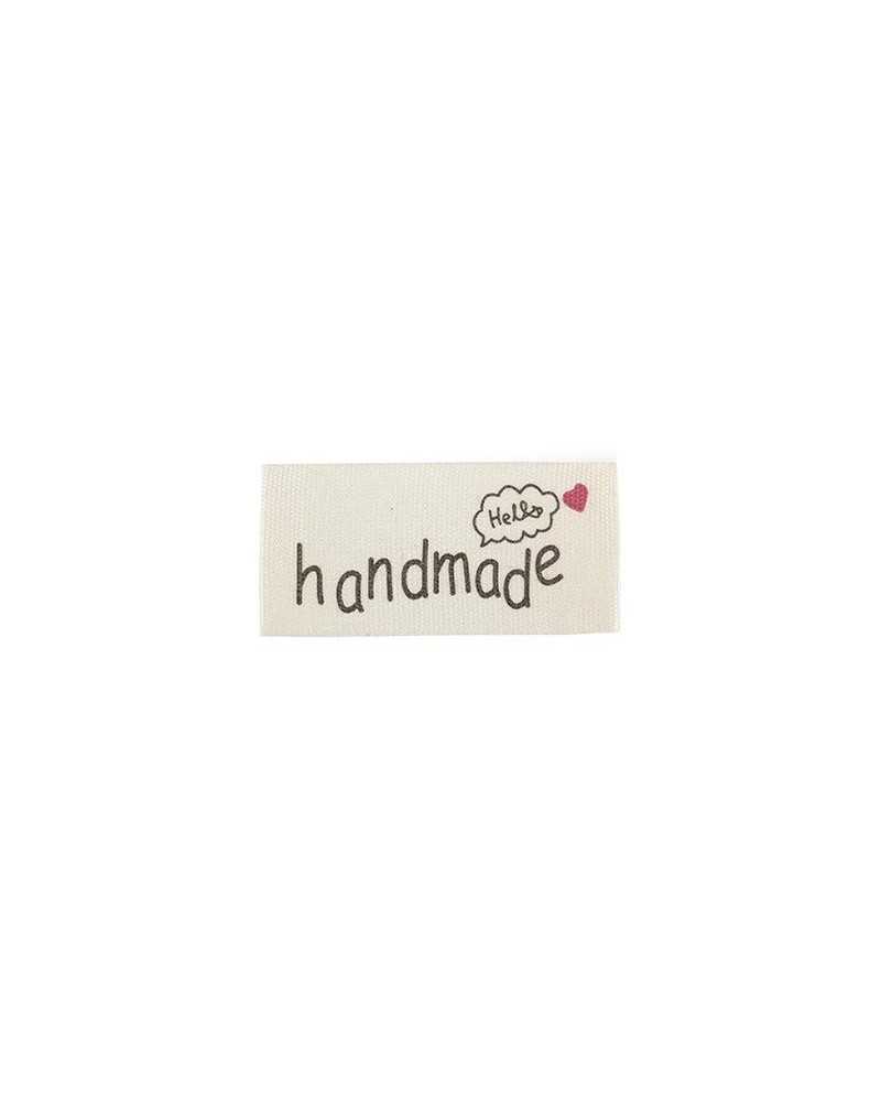 Decorazioni | Cf 20pz scritta handmade su stoffa cm 4x2 cream | 